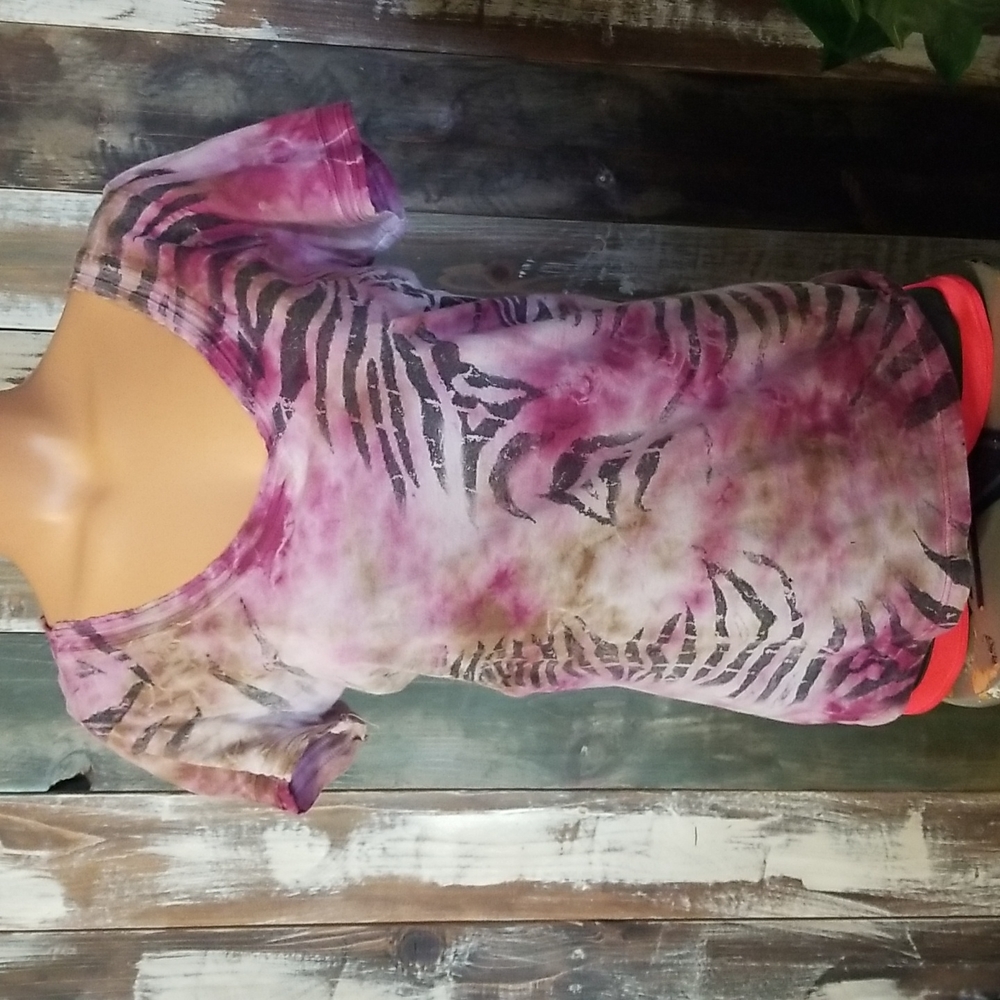 SOLD-Women's Sugar & Rox Print Shirt Sz M